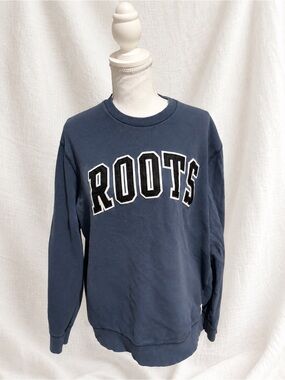 Roots Navy Blue Sweatshirt with Black and White Logo